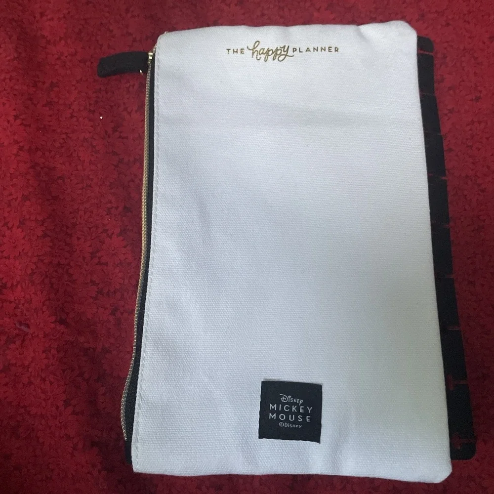 Disney Mickey Mouse Gold Silhouette‎ Canvas Zipper Pouch 9x5.5